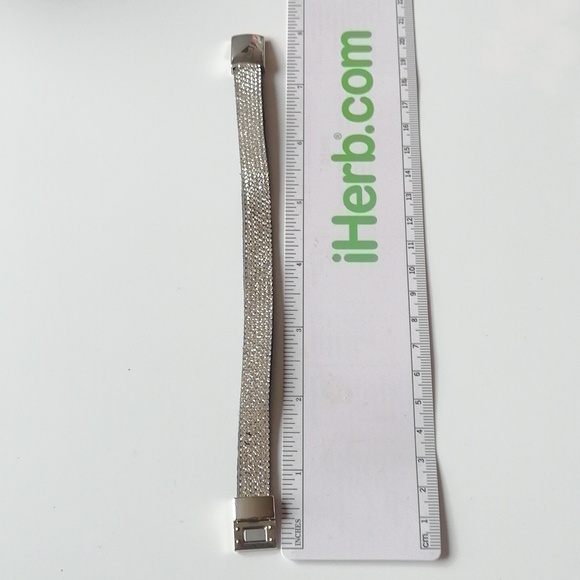 Crystal Pavé Black Flannelette Wrap Bracelet with Silver Magnetic Clasp - Picture 8 of 9